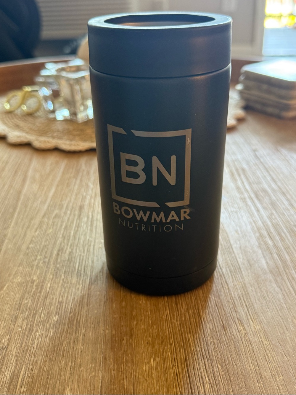 Bowmar Nutrition BN Matte Black Can Cooler